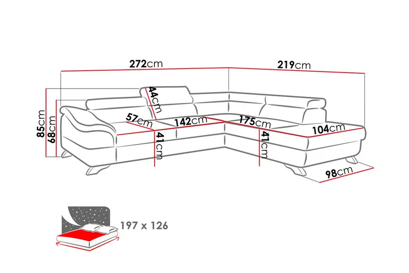 View Sovesofa 3-pers med Chaiselong Venstre - Lysegrå - Møbler - Sofaer - Sovesofaer
