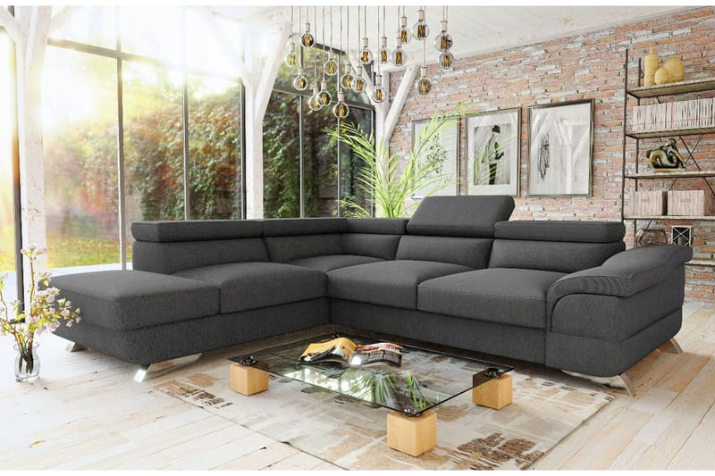 View Sovesofa 3-pers med Chaiselong Venstre - Lysegrå - Møbler - Sofaer - Sovesofaer