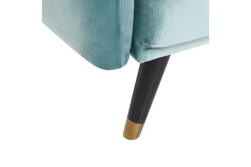 Vimmerby 2-personers Knappet Sovesofa i Stof med Træben - Lyseblå - Møbler - Sofaer - Sovesofaer