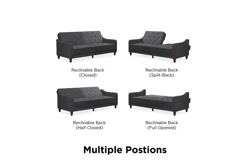 Vintage Tuftet 2-personers Sovesofa Grå - Novogratz - Møbler - Sofaer - Sovesofaer