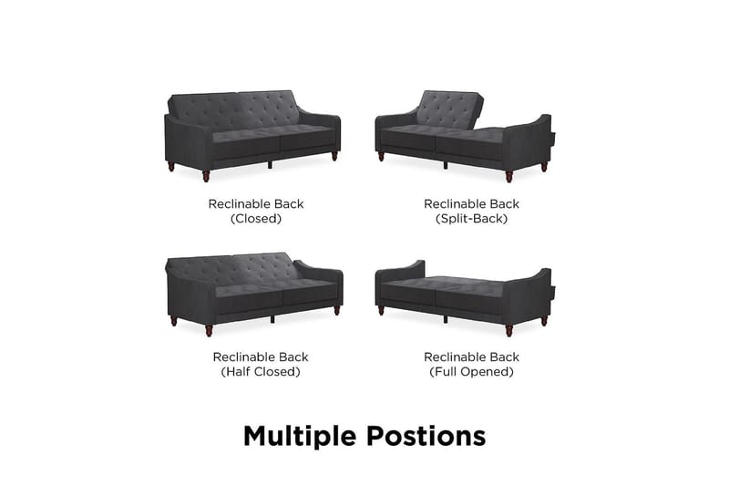 Vintage Tuftet 2-personers Sovesofa Grå - Novogratz - Møbler - Sofaer - Sovesofaer