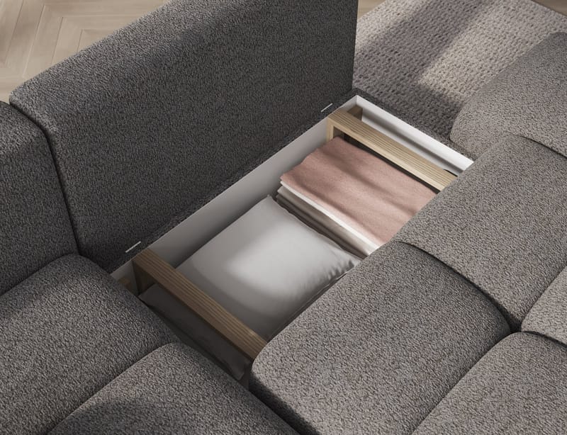 Vittario 3-personers boblende sovesofa med divan og opbevaring, venstre - Royal 04 - Møbler - Sofaer - Sovesofaer