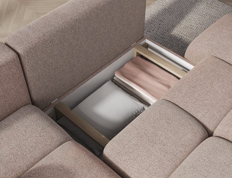 Vittario 3-personers boblende sovesofa med divan og opbevaring, venstre - Xillar 20 - Møbler - Sofaer - Sovesofaer