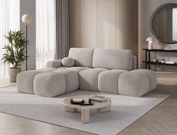 Vittario 3-personers boblende sovesofa med divan og opbevaring, venstre - Royal 18 - Møbler - Sofaer - Sovesofaer