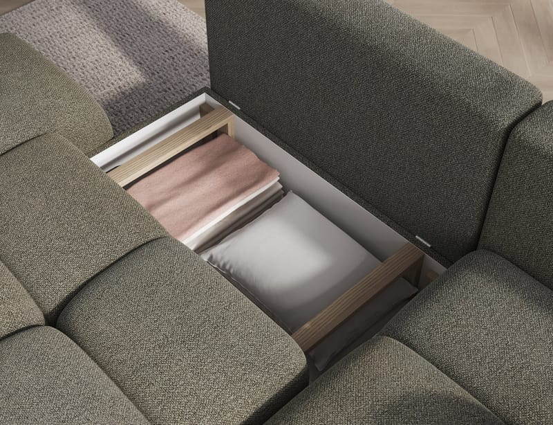 Vittario 3-personers Bubblig sovesofa med divan og opbevaring højre - Xillar 100 - Møbler - Sofaer - Sovesofaer