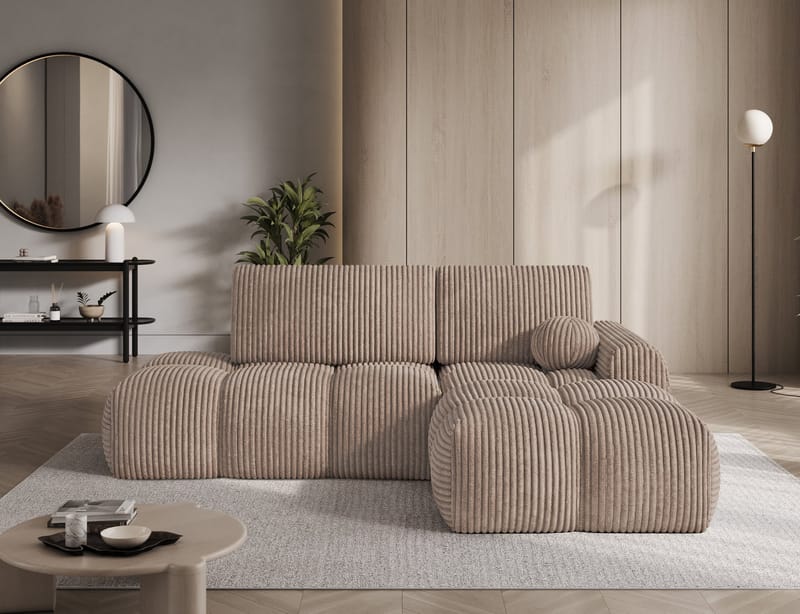 Vittario 3-personers Bubblig sovesofa med divan og opbevaring højre - Modullo 20 - Møbler - Sofaer - Sovesofaer