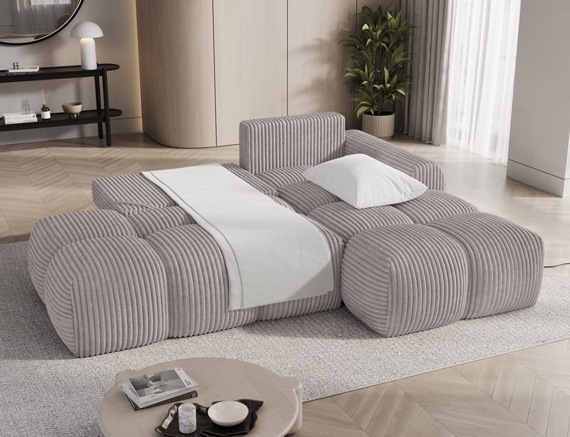 Vittario 3-personers Bubblig sovesofa med divan og opbevaring højre - Modullo 03 - Møbler - Sofaer - Sovesofaer