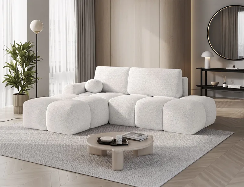 Vittario 3-personers boblende sovesofa med divan og opbevaring, venstre - Royal 01 - Møbler - Sofaer - Sovesofaer
