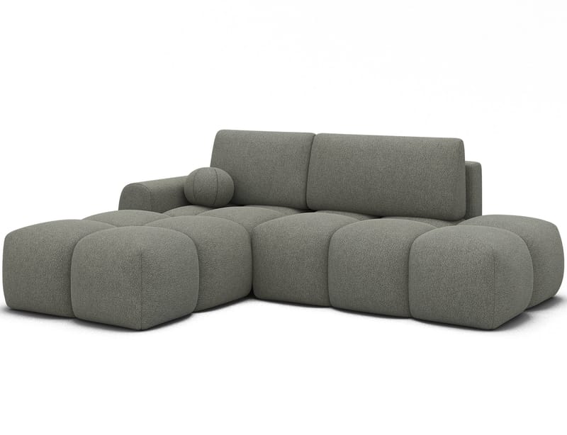 Vittario 3-personers boblende sovesofa med divan og opbevaring, venstre, Xillar 100