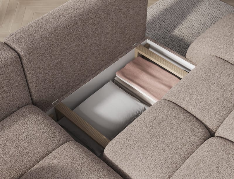 Vittario 3-personers boblende sovesofa med divan og opbevaring, venstre - Royal 18 - Møbler - Sofaer - Sovesofaer
