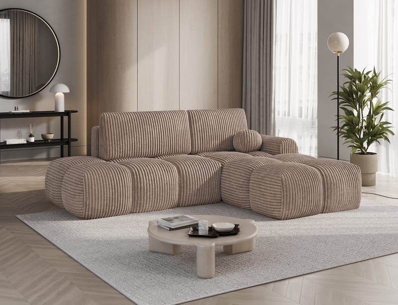 Vittario 3-personers Bubblig sovesofa med divan og opbevaring højre - Modullo 20 - Møbler - Sofaer - Sovesofaer