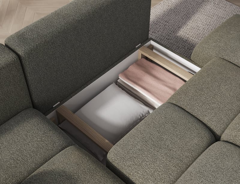 Vittario 3-personers boblende sovesofa med divan og opbevaring, venstre - Xillar 100 - Møbler - Sofaer - Sovesofaer