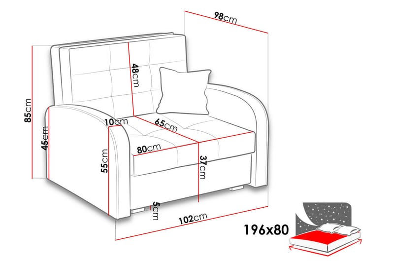 Viva sovesofa 102x98x85 cm - Sovesofaer - Velour sofaer