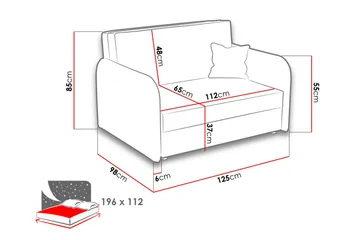 Viva Sovesofa - Grå - Møbler - Sofaer - Sovesofaer - 2 personers sovesofa