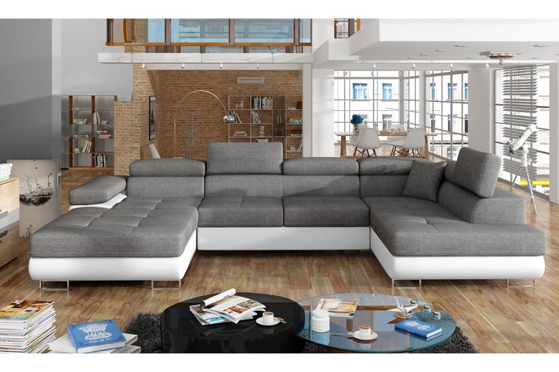 Vueltas Hjørnesovesofa, Grå / hvid