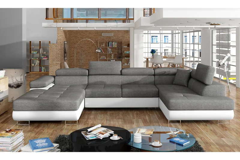 Vueltas Hjørnesovesofa, Grå / hvid