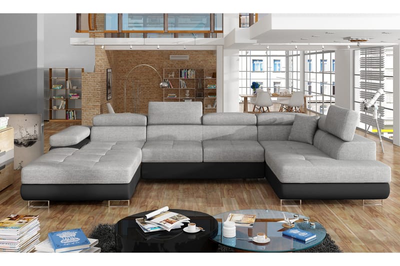 Vueltas Hjørnesovesofa, Grå / Sort