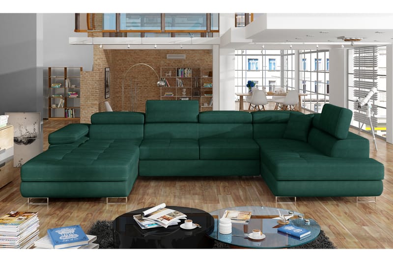 Vueltas Hjørnesovesofa - Grøn - Møbler - Sofaer - Sovesofaer