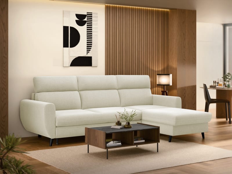 Vylon 3-personers sovesofa med chaiselong - beige - Møbler - Sofaer - Sovesofaer