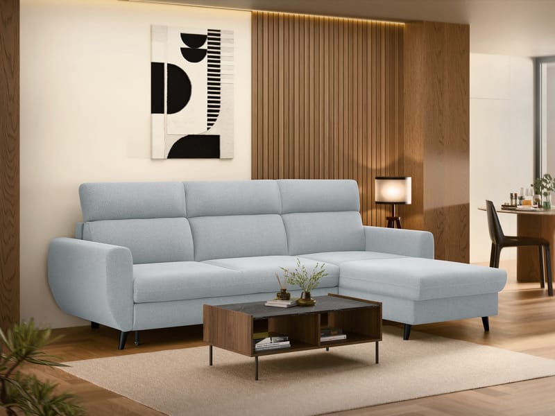 Vylon 3-personers sovesofa med chaiselong - Blå - Møbler - Sofaer - Sovesofaer