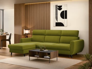 Vylon 3-personers sovesofa med chaiselong - Grøn - Møbler - Sofaer - Sovesofaer