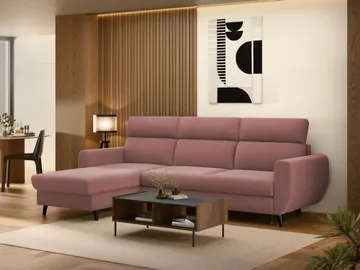 Vylon 3-personers sovesofa med chaiselong - Pink - Møbler - Sofaer - Sovesofaer