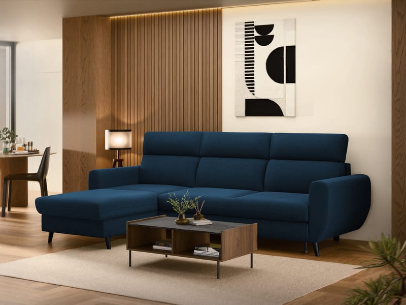 Vylon 3-personers sovesofa med chaiselong - Blå - Møbler - Sofaer - Sovesofaer