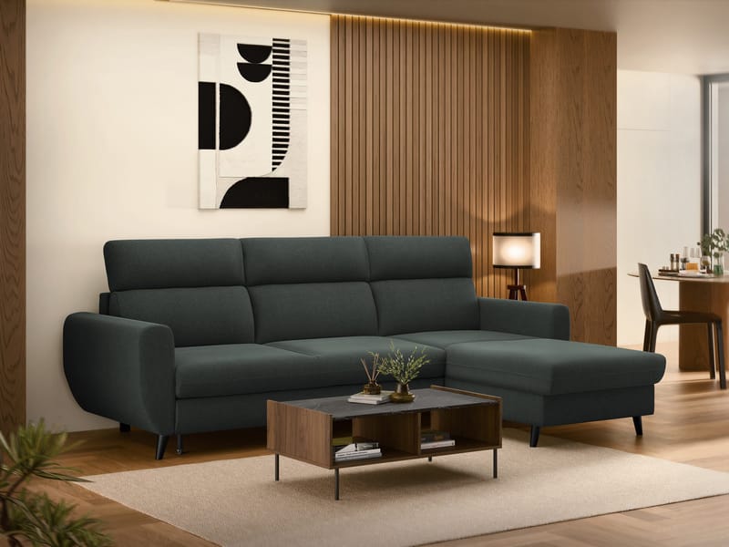 Vylon 3-personers sovesofa med chaiselong - grå - Møbler - Sofaer - Sovesofaer