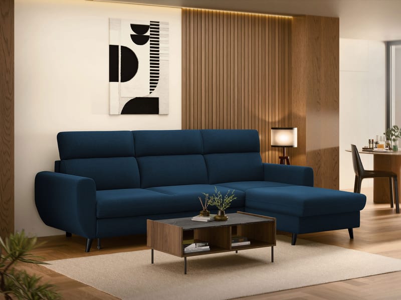 Vylon 3-personers sovesofa med chaiselong - Blå - Møbler - Sofaer - Sovesofaer