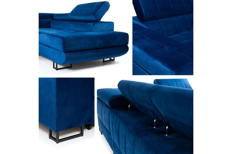 Warwick 3-personers Hjørnesovesofa - velour / Beige - Sovesofaer - Velour sofaer