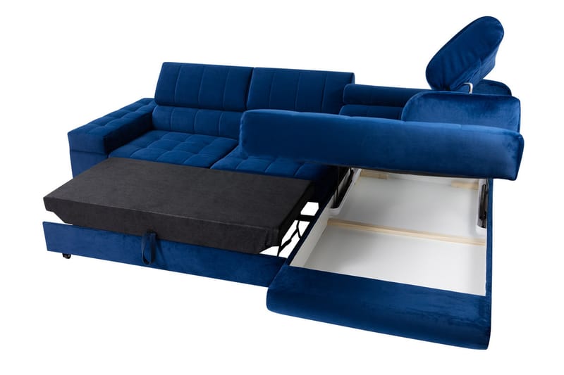 Warwick 3-personers Hjørnesovesofa - velour / sort - Sovesofaer - Velour sofaer