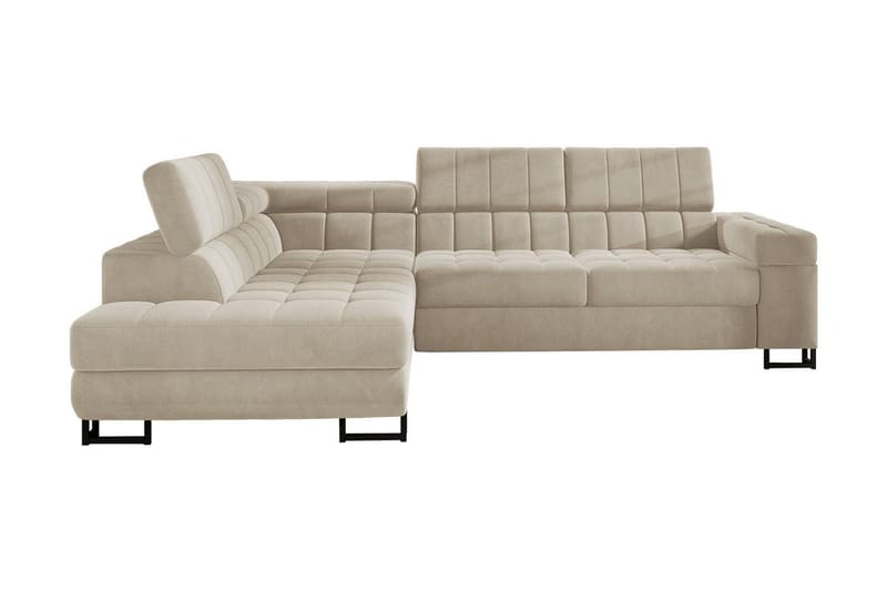 Warwick 3-personers Hjørnesovesofa - velour / Beige - Sovesofaer - Velour sofaer