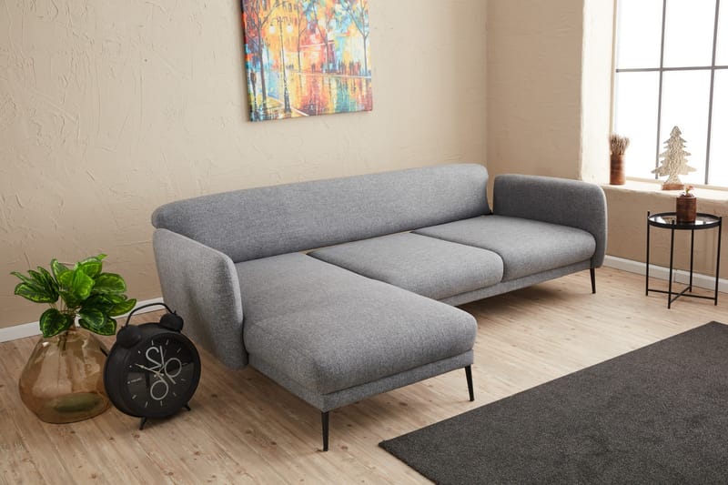 Wenus Chaiselongsovesofa 3-personers - Grå - Møbler - Sofaer - Sovesofaer