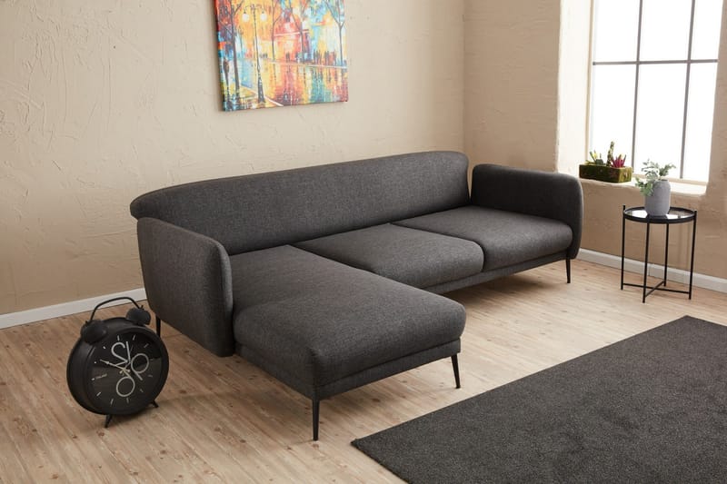 Wenus Chaiselongsovesofa 3-personers - Antracit - Møbler - Sofaer - Sovesofaer