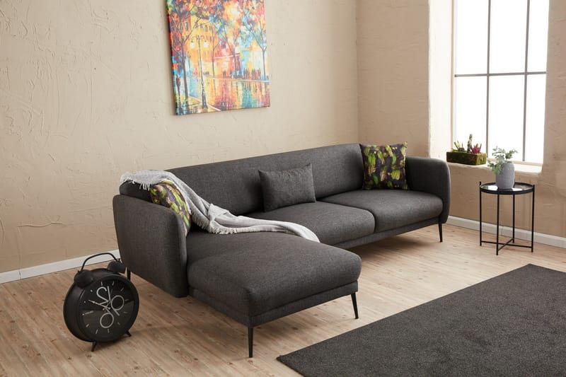 Wenus Chaiselongsovesofa 3-personers - Antracit - Møbler - Sofaer - Sovesofaer