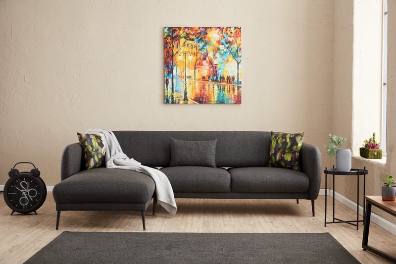 Wenus Chaiselongsovesofa 3-personers, Antracit