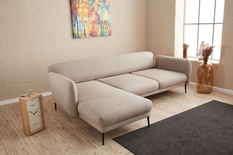 Wenus Chaiselongsovesofa 3-personers - Beige - Møbler - Sofaer - Sofa med chaiselong - 3 personers sofa med chaiselong