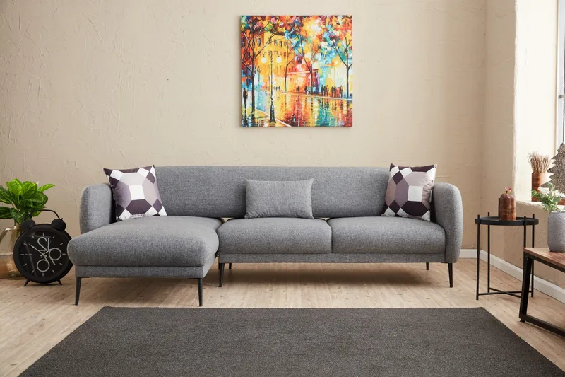 Wenus Chaiselongsovesofa 3-personers, Grå