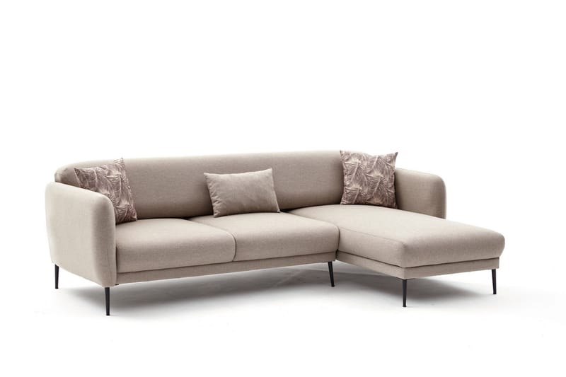Wenus Chaiselongsovesofa 3-personers - Beige - Møbler - Sofaer - Sofa med chaiselong - 3 personers sofa med chaiselong