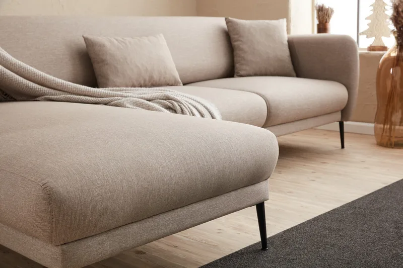 Wenus Chaiselongsovesofa 3-personers - Beige - Møbler - Sofaer - Sofa med chaiselong - 3 personers sofa med chaiselong