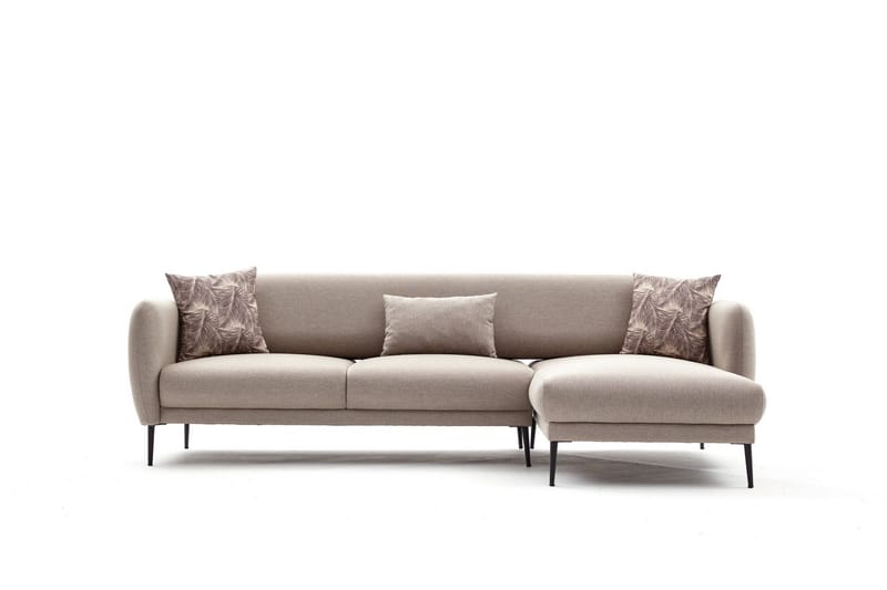 Wenus Chaiselongsovesofa 3-personers - Beige - Møbler - Sofaer - Sofa med chaiselong - 3 personers sofa med chaiselong