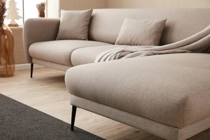Wenus Chaiselongsovesofa 3-personers - Beige - Møbler - Sofaer - Sofa med chaiselong - 3 personers sofa med chaiselong
