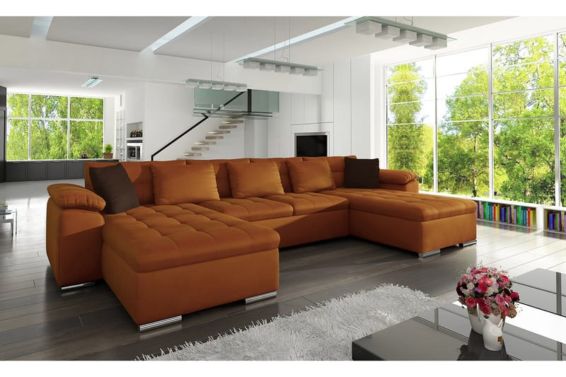 Wicenza U-sovesofa 375x155x76 cm - Sovesofaer - Velour sofaer - U sovesofa - Sovesofa chaiselong