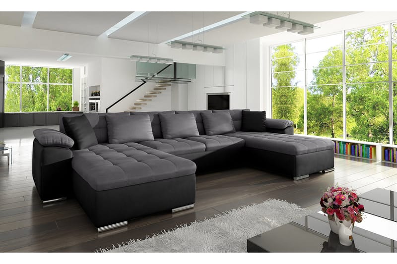 Wicenza U-sovesofa 375x155x76 cm - Sovesofaer - Velour sofaer - U sovesofa - Sovesofa chaiselong