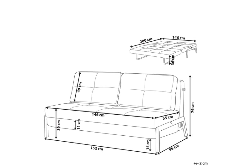 Wigwig Sovesofa 2-personers - Beige/Lyst træ - Møbler - Sofaer - Sovesofaer