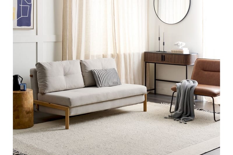 Wigwig Sovesofa 2-personers - Beige/Lyst træ - Møbler - Sofaer - Sovesofaer