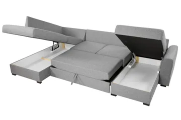 Wilma U-Sovesofa Højre Grå & Hvid - Grå/Hvid - Møbler - Sofaer - Sovesofaer
