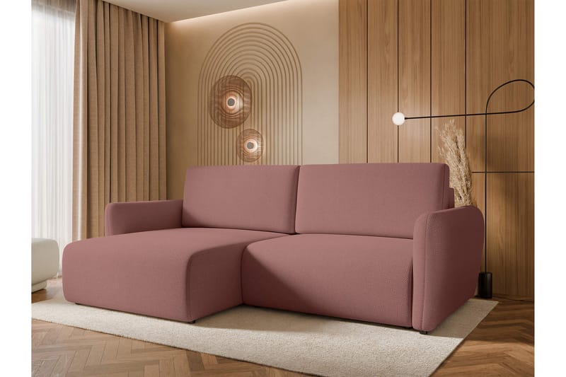 Wymer Sovesofa Med 2-Personers Divan - Lyserød - Møbler - Sofaer - Sovesofaer