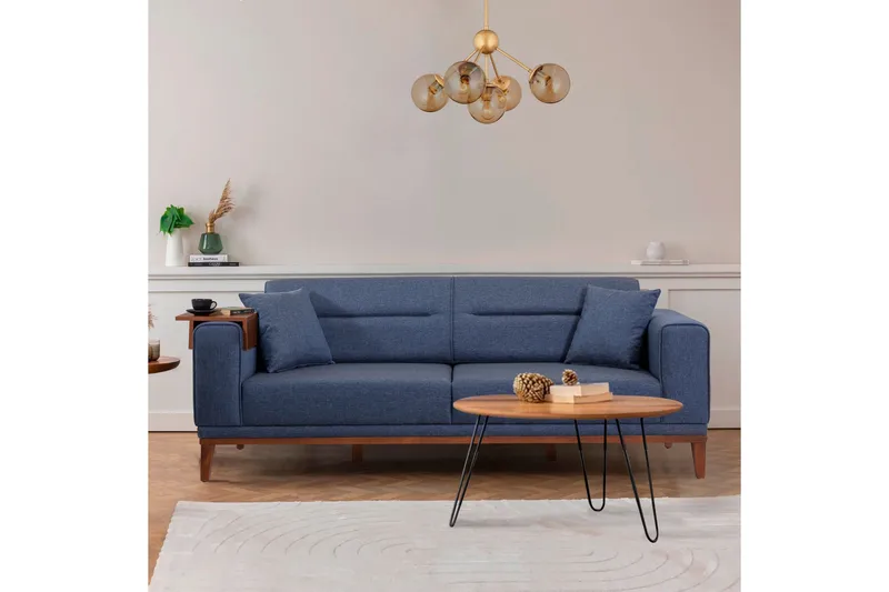 Wyong 3-personers Rektangulær Sovesofa 94x223 cm i Stof - Blå - Møbler - Sofaer - Sovesofaer