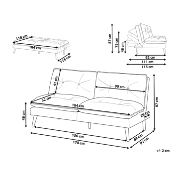 Sovesofa Yila - Brun - Møbler - Sofaer - Sovesofaer